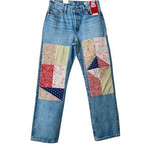 Levi's 501 150th Anniversary Patchwork Blue Jeans 27